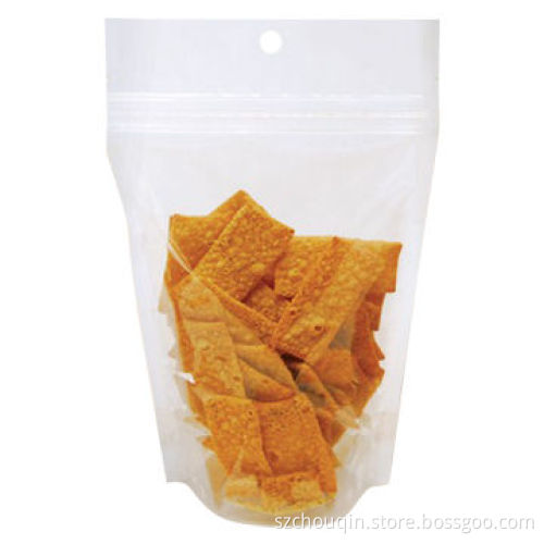 Snack Packaging Pouches with Zip Lock, Various Colors or Transparent, Food Grade Material